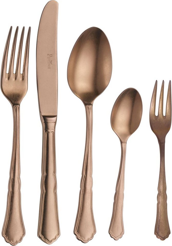 PINTINOX Besteck-Set Settecento Alchemique Bronze (30-tlg), 6 Personen, Edelstahl 18/10, Optik Bronze SW PVD Beschichtung von PINTINOX