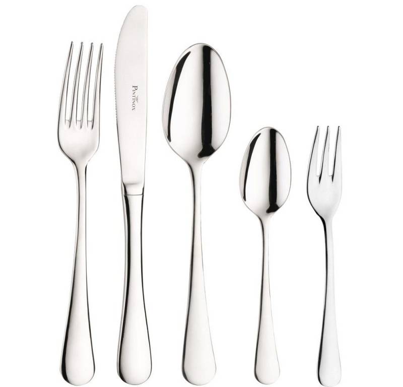 PINTINOX Besteck-Set "Stresa" Tafelbesteck-Set, 30 tlg. (30-tlg), 30 Personen, Edelstahl, Hochwertiger Edelstahl/Chromstahl, Klassisch, Schlicht, für 6 Personen von PINTINOX