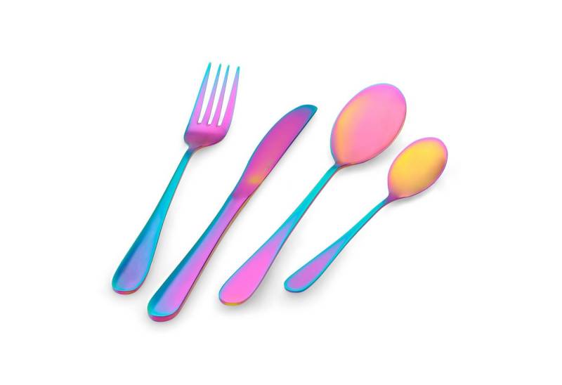 PINTINOX Besteck-Set Taflbesteck "Princess Rainbow" (24-tlg), 6 Personen, Edelstahl, Spülmaschinengeeignet von PINTINOX