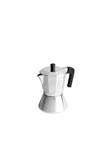 PINTINOX Capri Full Induction, Espressokocher für 6 Tassen aus Aluminium, geeignet für alle Herdarten, einschließlich Induktion, Griff mit Verbrühungsschutz von PINTINOX
