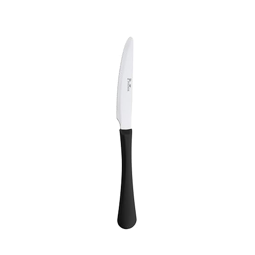 PINTINOX Set mit 12 Tischmessern Stresa Colour Schwarz, Edelstahl, rutschfester Griff aus ergonomischem Polypropylen von PINTINOX