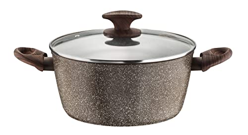 Pinti Aluminium Fleischtopf mit Deckel 24 cm Ø Serie Natura Antihaftbeschichtung Induktion von Pintinox