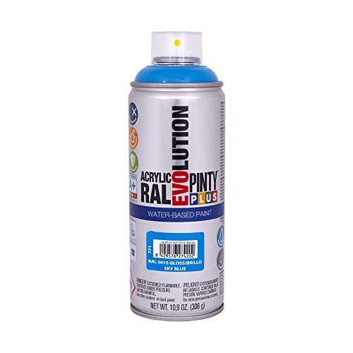 PINTYPLUS WATER BASED B Sky Blue PINTURA EN Spray PINTYPLUS Evolution Water-Based 520CC RAL 5015 Azul Celeste, Standard, Único von PINTYPLUS WATER BASED