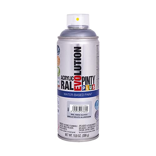 PINTYPLUS WATER BASED B White Aluminium PINTURA EN Spray PINTYPLUS Evolution Water-Based 520CC RAL 9006 ALUMINIO Blanco, Standard, Único von PINTY PLUS