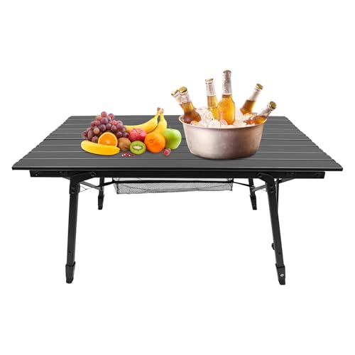 PINYELIN Campingtisch Klappbar, Aluminium Campingtisch Faltbar Höhenverstellbar Klapptisch Camping, für Camping Picknick Garten Balkon von PINYELIN