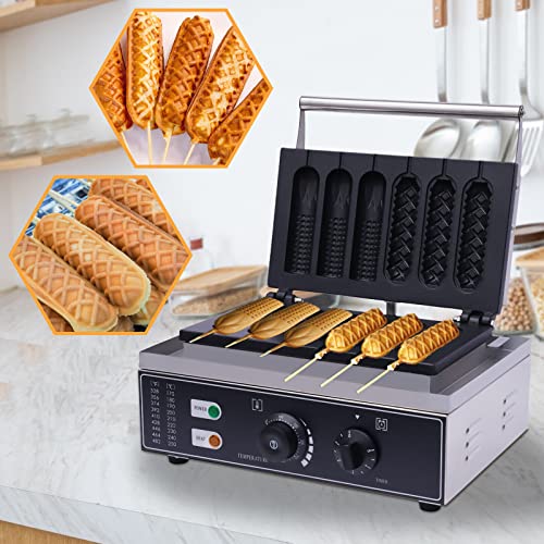 PIOJNYEN Hot Dog Grill Hot Dog Maschine Waffeleisen für Hotdog Anti-Haftbeschichtung 1500W, 6 Würstchen von PIOJNYEN