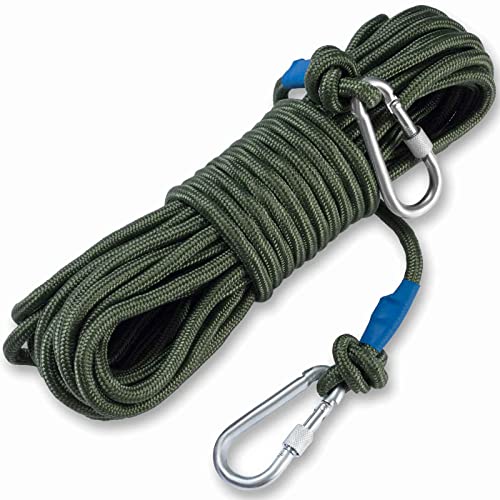 PIOSRTRR Seil 8mm / 30M,Seil mit Karabiner für Magnetfischen,Hängematte,Outdoor,Grün von PIOSRTRR