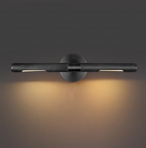 Moderne Innen Wandleuchte, 19'' Spiegelleuchte Bad, Drehbare Wandlampe, Schwarz Kunstleuchte, Bilderwandleuchte, Badezimmer Wandleuchte, für Schlafzimmer, Wohnzimmer, Flur, Schwarz, Ohne Glühbirne Moderne Innen Wandleuchte, 19'' Spiegelleuchte Bad, Drehbare Wandlampe, Schwarz Kunstleuchte, Bilderwandleuchte, Badezimmer Wandleuchte, für Schlafzimmer, Wohnzimmer, Flur, Schwarz, Ohne Glühbirne von PIOUTNF