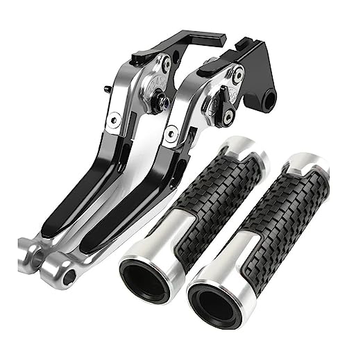Kompatibel Für CFMOTO 250CL-X 250 CL-X ALLE JAHRE 2022 2023 Motorrad Einstellbare Bremse Kupplung Hebel Lenker Griff Griffe(Sliver) von PIOYERG