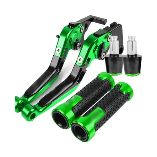 Kompatibel Für ER6N ER-6N ER 6N ER-6F ER6F 2023 2022 2021 2020-2017 Motorradzubehör Einstellbare Klappbremskupplungshebel Lenkergriffe Enden(Grün) von PIOYERG