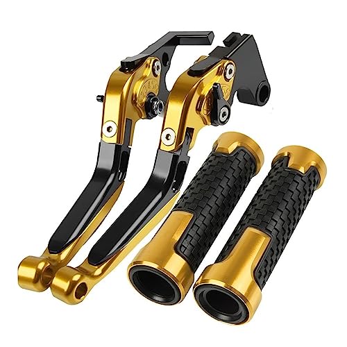 Kompatibel Für Loncin VOGE SR4 MAX SR4MAX 2022 2023 SR4-MAX Motorrad Einstellbare Bremse Kupplung Hebel Lenker Griff Griffe(Gold) von PIOYERG