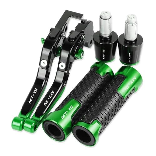Kompatibel Für MT15 MT-15 2015 2016 2017 2018 2019 2020 2021 2022 2023 Motorradzubehör Einstellbare Faltbremskupplungshebel Lenkergriffe Enden(Grün) von PIOYERG