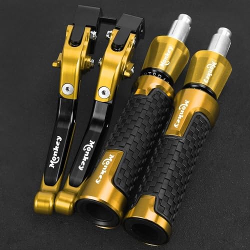 Kompatibel Für Monkey 125 Z125 2022 2021 2019 2018 2023 Motorradzubehör Einstellbare Faltbremskupplungshebel Lenkergriffe Enden(Gold) von PIOYERG