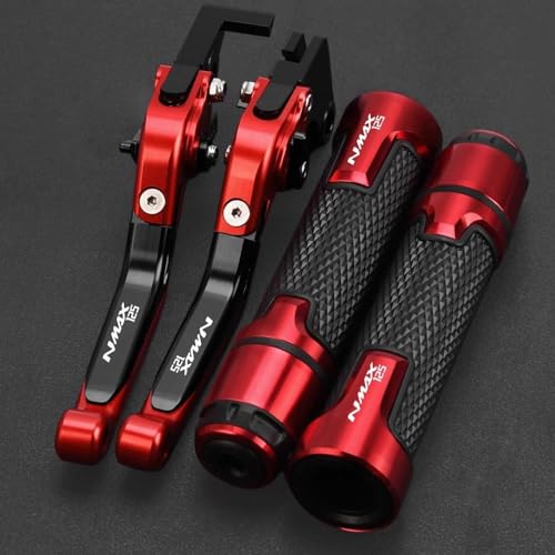 Kompatibel Für NMAX 125 NMAX125 N-MAX125 N-MAX N MAX 125 2015-2021 2020 2019 2023 2022 Motorrad Einstellbare Bremse Kupplungshebel Griff Lenkergriffe(Rot) von PIOYERG