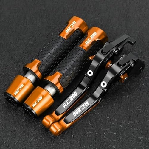Kompatibel Für RC200 RC 200 RC-200 2014-2020 2021 2022 2023 Motorradzubehör Einstellbare Klappbremskupplungshebel Lenkergriffe Enden(4) von PIOYERG