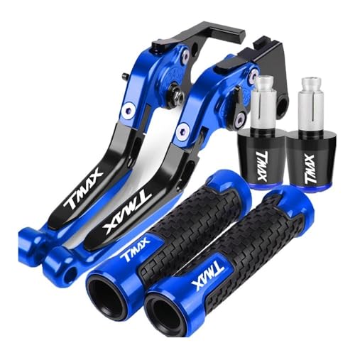 Kompatibel Für TMAX 530 T-MAX 530 SX DX TMAX 560 Tech Max 2020 2021 2022 2023 Motorradzubehör Verstellbare Klappbremskupplungshebel Lenkergriffe Enden(Blau) von PIOYERG