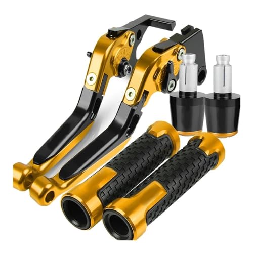 Kompatibel Für TMAX500 T-MAX 500 2008-2024 2023 2022 2021 2020 2019 2018 Motorradzubehör Einstellbare Faltbremskupplungshebel Lenkergriffe Enden(Gold) von PIOYERG