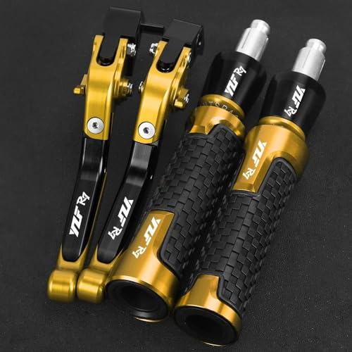 Kompatibel Für YZFR7 YZF R7 YZF-R7 2024 2023 2022 2021 Motorradzubehör Einstellbare Faltbremskupplungshebel Lenkergriffe Enden(Gold) von PIOYERG