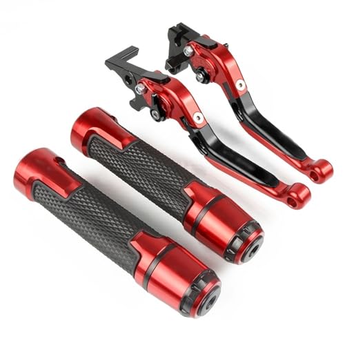 Kompatibel Motorrad Einstellbare Bremse Kupplung Hebel Griff Lenker Griffe Für CFMOTO 250SR 250CL-X 250 CLX NK SR 250NK 2019 2020 2021 2022 2023 2024(Rot) von PIOYERG