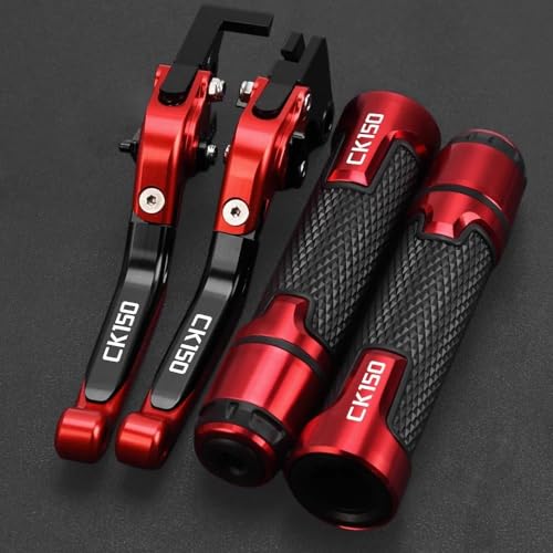 Kompatibel Motorrad Einstellbare Bremse Kupplung Hebel Griff Lenker Griffe Für Kymco CK150 2018-2023 2019 2020 2021 2022(Rot) von PIOYERG