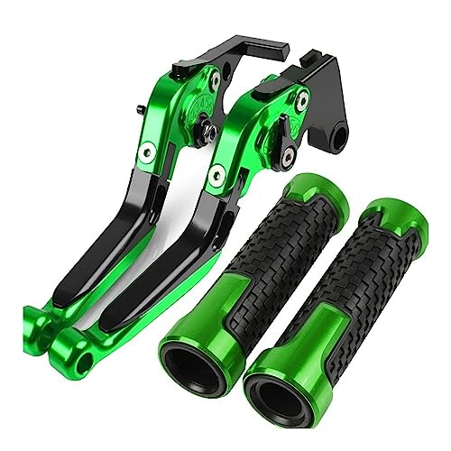 Kompatibel Motorrad Einstellbare Bremse Kupplung Hebel Lenker Griff Griffe Für CFMOTO 300SR 2023 2022 2021 300 SR 2021-2023(Grün) von PIOYERG