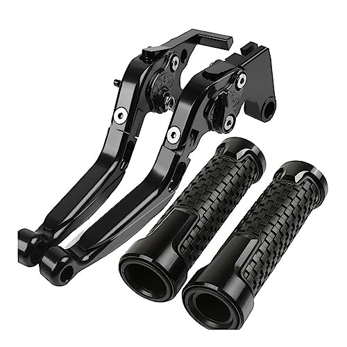 Kompatibel Motorrad Einstellbare Bremse Kupplung Hebel Lenker Griff Griffe Für NINJA ZX6R 2019-2023 ZX 6R 2020 2021 2022(Schwarz) von PIOYERG