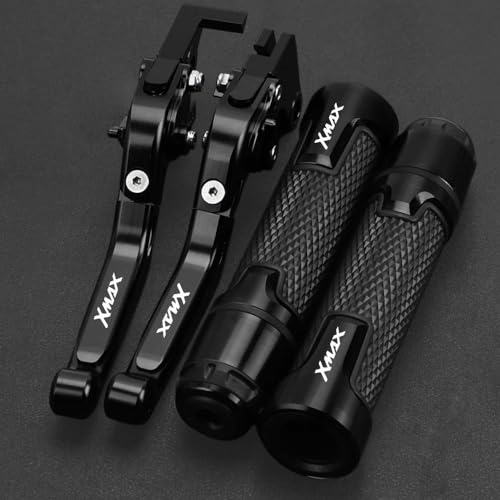 Kompatibel Motorrad Einstellbare Bremskupplungshebel Griff Lenkergriffe Für XMAX 300 XMAX300 X MAX X-MAX Alle Jahre 2018 2019 2020 2021 2022 2023(Schwarz) von PIOYERG