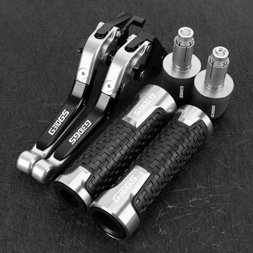 Kompatibel Motorradzubehör, Verstellbar, Faltbar, Bremskupplungshebel, Lenkergriffe, Enden Für G310GS G310 G 310 GS 310GS 2017 2018 2019 2020 2021 2022 2023(Silber) von PIOYERG