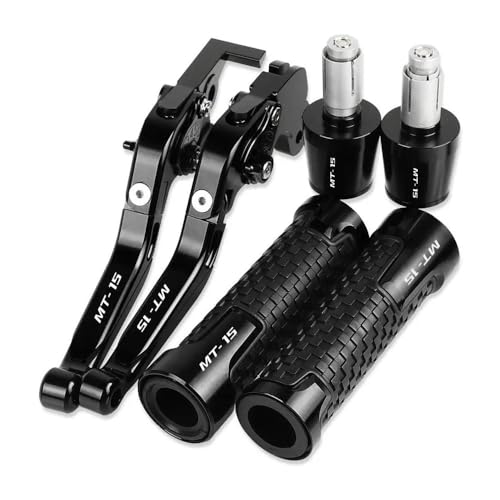 Kompatibel Motorradzubehör, Verstellbar, Faltbar, Bremskupplungshebel, Lenkergriffe, Enden Für MT15 MT-15 2015 2016 2017 2018 2019 2020 2021 2022 2023(Schwarz) von PIOYERG