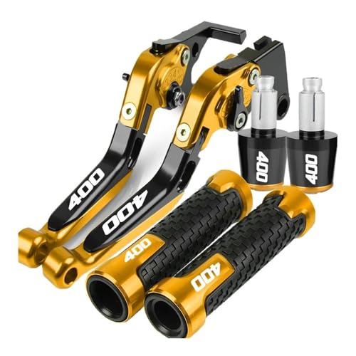 Kompatibel Motorradzubehör, Verstellbar, Faltbar, Bremskupplungshebel, Lenkergriffe, Enden Für Ninja 400 Ninja400 2018 2019 2020 2021 2022 2023(Gold) von PIOYERG