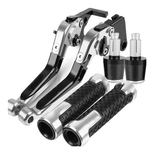 Kompatibel Motorradzubehör, Verstellbar, Klappbar, Bremskupplungshebel, Lenkergriffe, Enden Für MT07 TRACER GT MT 07 2023 2022 2021 2020 2019 2018 2017 2016(Silber) von PIOYERG