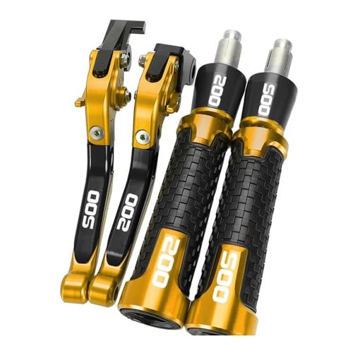 Kompatibel Motorradzubehör Einstellbare Klappbremskupplungshebel Lenkergriffe Enden Für DU&KE 200 2012-2019 2020 2021 2022 2023(Gold) von PIOYERG