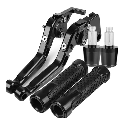 Kompatibel Motorradzubehör Einstellbare Klappbremskupplungshebel Lenkergriffe Enden Für NINJA ZX6R 2019-2024 ZX-6R 2020 2021 2022 2023(Schwarz) von PIOYERG