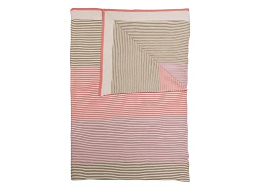 PIP STUDIO Blockstripe Tagesdecke gestrickt Throw Pastel 130x170cm (1Stück) von PIP STUDIO