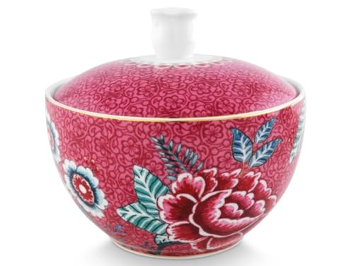 Pip Studio Flower Festival Zuckerdose Dark Pink 0,3 l von Pip Studio