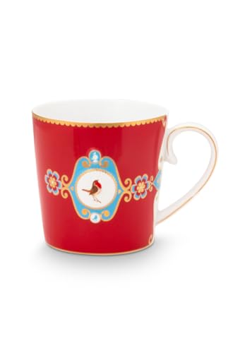 PIP STUDIO Love Birds Medaillon Henkelbecher rot 250ml von PIP STUDIO