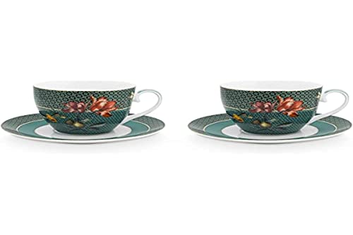Pip Studio Winter Wonderland Bird Green Tassen m Untere Set 2 von Pip Studio
