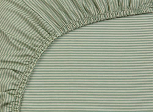 Pip Studio Duo Stripe Spannlaken Farbe Khaki Größe 100x200 cm von Pip Studio