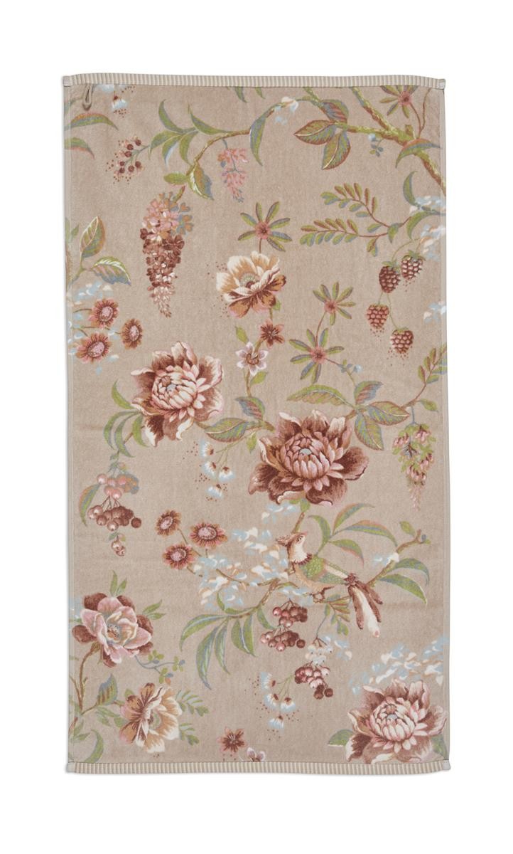 PIP Studio Handtuch Secret Garden Khaki 55x100 cm Blumenranke Blüten von Bedding House B.V.