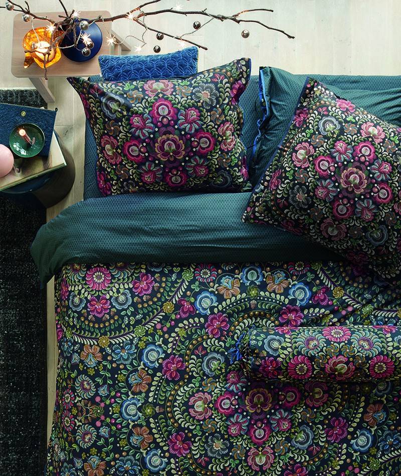 PIP Studio Perkal Bettwäsche 135x200 Il Ricamo darkblue Wende Blütenmeer Orna... von Bedding House B.V.