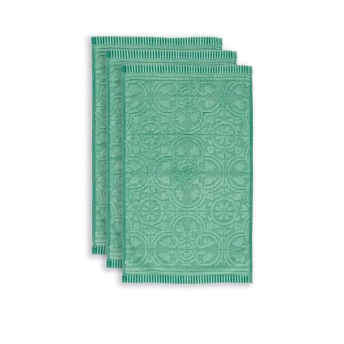 PiP Studio Gästetuch-Set Tile de Pip 3X Farbe Grün, Größe 30x50 x 3 von PiP Studio