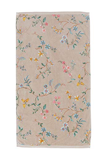 Pip Handtuch Les Fleurs Farbe Khaki Größe 50x100cm von PiP Studio