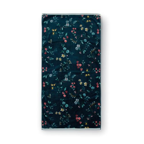 Pip Studio Duschtuch Les Fleurs | dunkelblau - 70 x 140 von Pip Studio