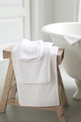 Pip Tile LE Pip Waschhandschuh Gästetuch Handtuch Duschtuch, White, Größe:Handtuch 55 x 100 cm von PiP Studio