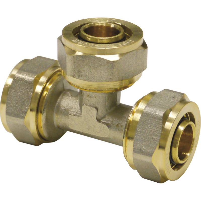 PIPETEC Schraub-T-Stück Mittelabgang 16 mm x 2 mm - 20 mm x 2 mm - 16 mm x 2 mm von PIPETEC