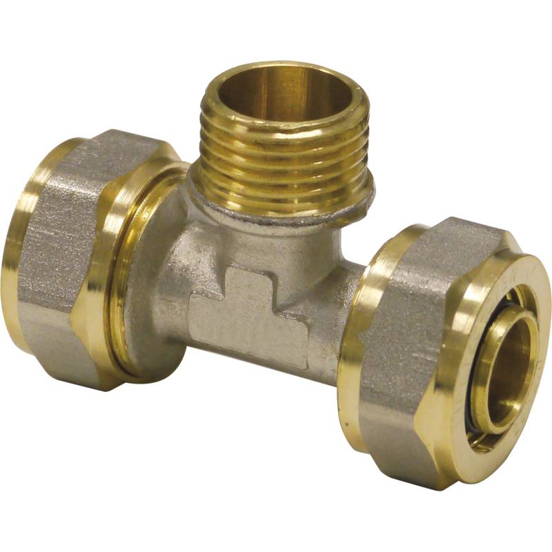 PIPETEC Schraub-T-Stück mit Außengewinde 16 mm x 2 mm - 1/2 Zoll - 16 mm x 2 mm von PIPETEC