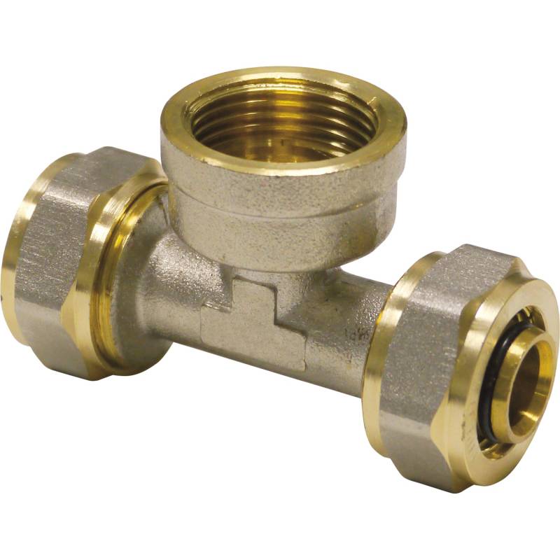 PIPETEC Schraub-T-Stück mit Innengewinde 20 mm x 2 mm - 3/4 Zoll - 20 mm x 2 mm von PIPETEC