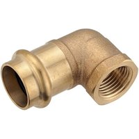 Press-Winkel 90° aus Rotguss - 18 mm - 1/2 Zoll IG für Kupferrohre - DVGW-zertifiziert - für Presskontur V & M Press-Winkel 90° aus Rotguss - 18 mm - 1/2 Zoll IG für Kupferrohre - DVGW-zertifiziert - für Presskontur V & M von PIPETEC