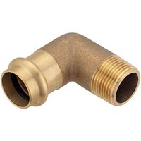 Press-Winkel 90° aus Rotguss - 22 mm - 3/4 Zoll AG für Kupferrohre - DVGW-zertifiziert - für Presskontur V & M Press-Winkel 90° aus Rotguss - 22 mm - 3/4 Zoll AG für Kupferrohre - DVGW-zertifiziert - für Presskontur V & M von PIPETEC