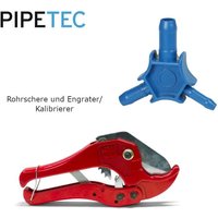 Pipetec - Set für Kunststoff- und Metallverbundrohre, Rohrschere und Kalibrierer für Rohre bis 24mm von PIPETEC